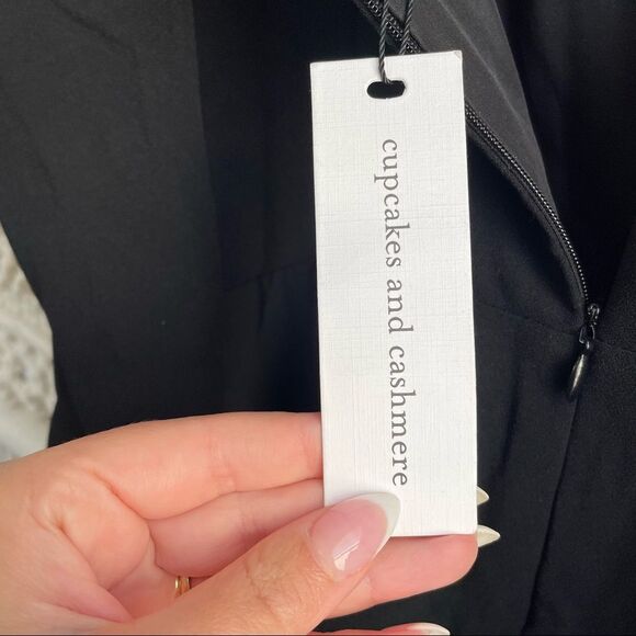 NWT Cupcakes & Cashmere Off the Shoulder Black Cocktail Dress - Picture 6 of 12